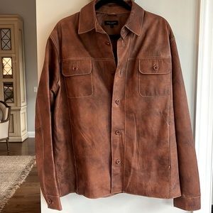 NEW & MINT MARC BAXIS LA ALL LEATHER UNISEX STYLE SHIRT JACKET RETRO PTO STYLE